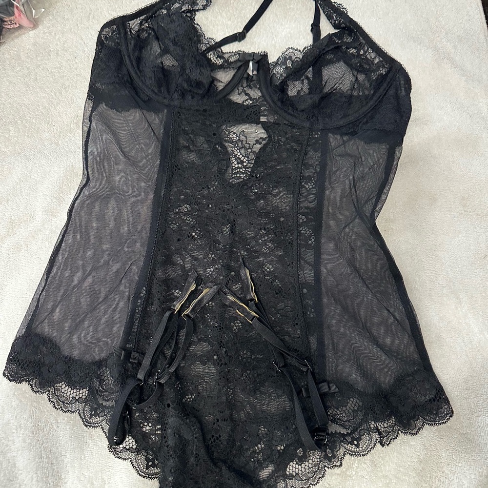 Victoria's Secret Black Lace Bustier